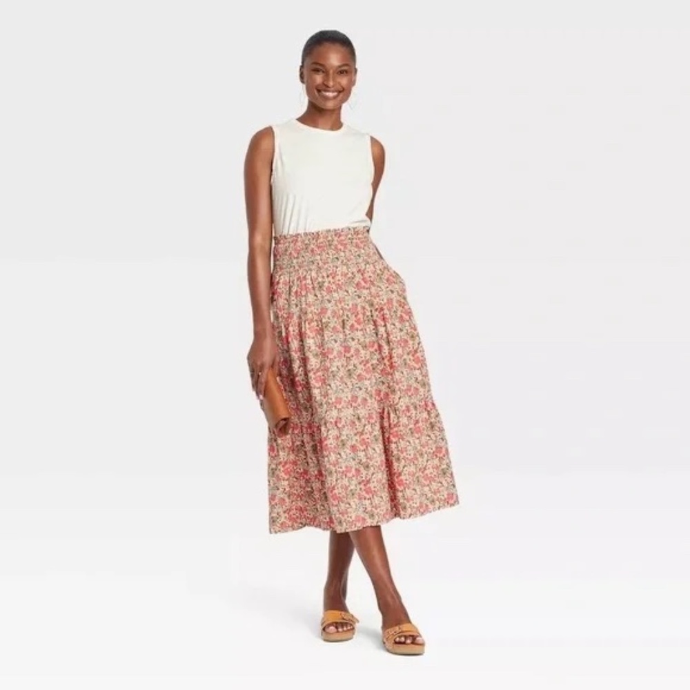 Universal Thread - Floral Midi Skirt (w/ Pockets!) - Size XXL